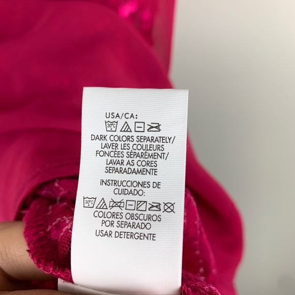 Calvin Klein NWT Sequin Blouse Magenta Pink Size S - Picture 6 of 7